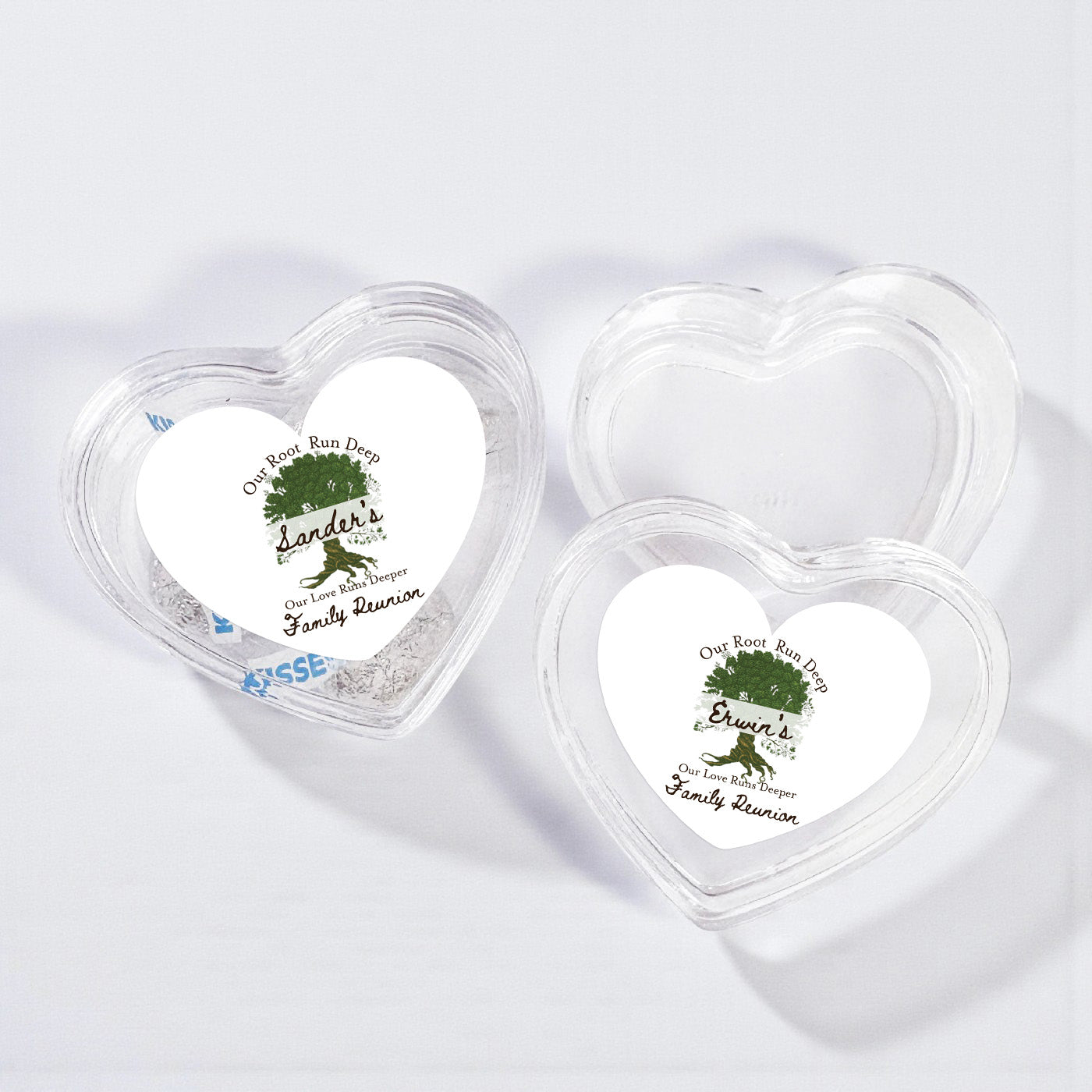 Family Reunion Personalized Heart Shaped Acrylic Box - Set of 12