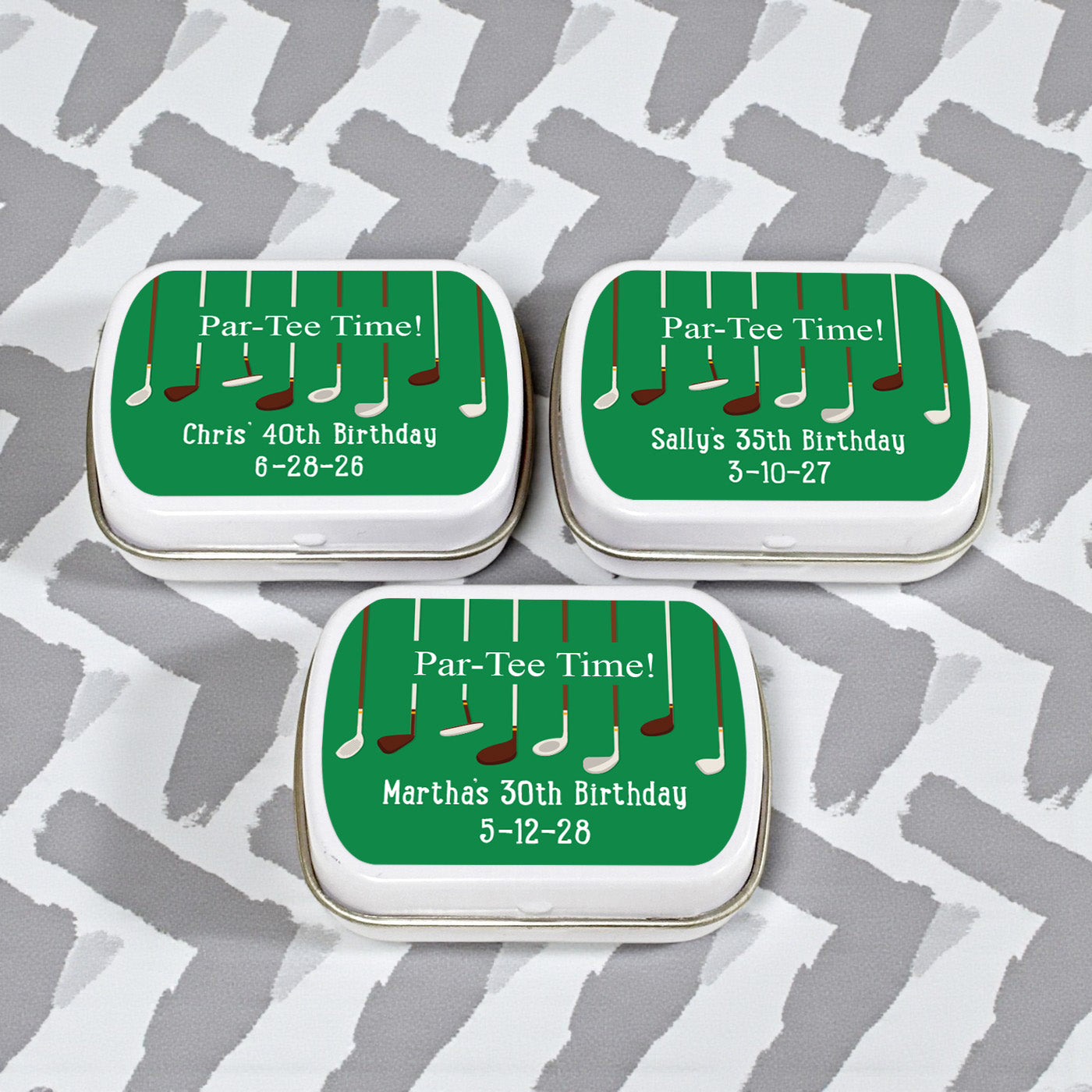 Par Tee Time Personalized Mint Tins - Set of 10