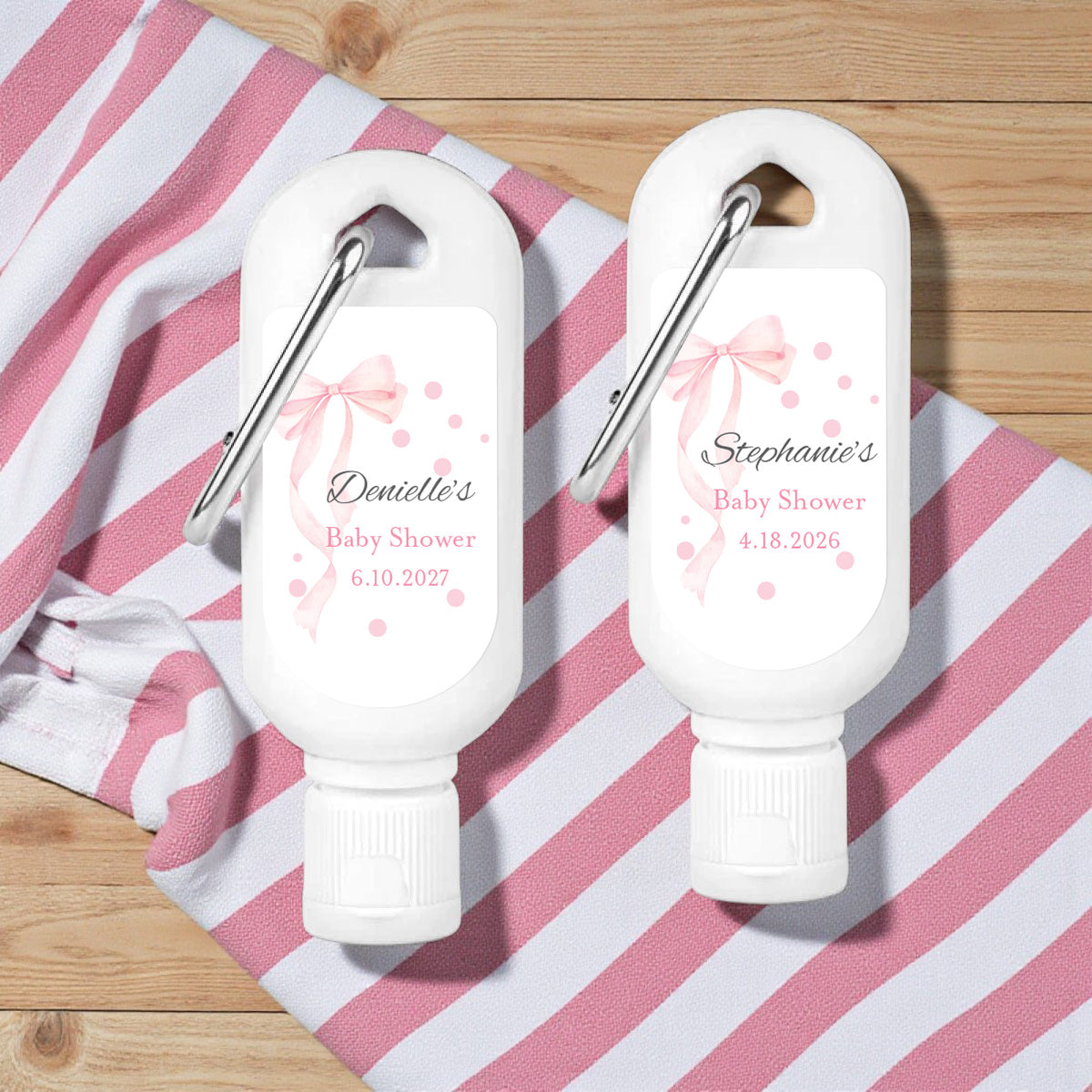 Pink Bow Personalized Mini Sunscreen - Set of 6