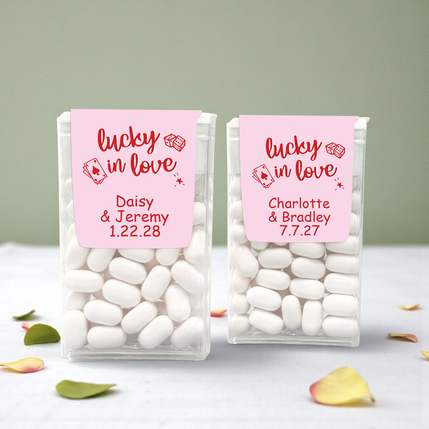 Lucky In Love Personalized Tic Tac Labels- Set of 24