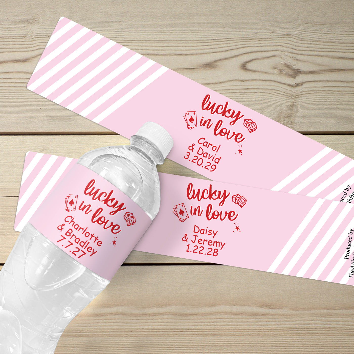 Lucky In Love Personalized Water Bottle Labels - Set of 12