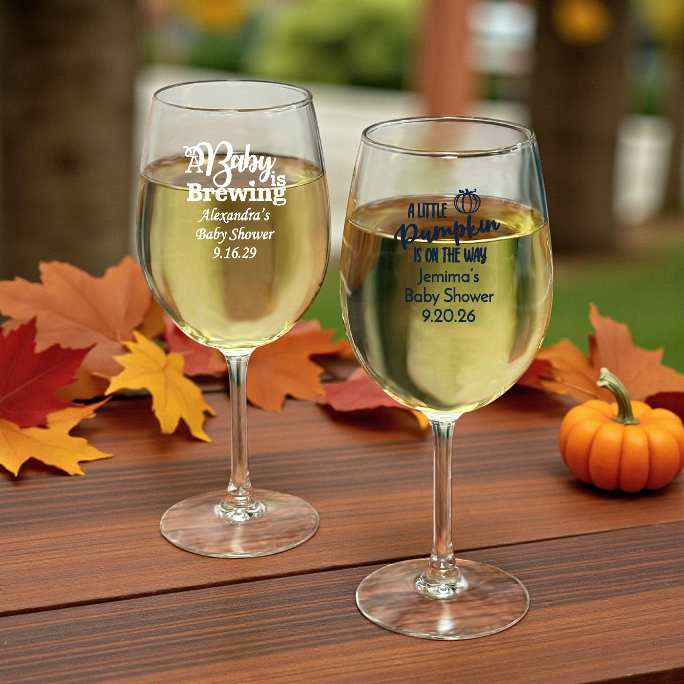 Baby Shower Personalized Wine Glass with Stem - Set of 24