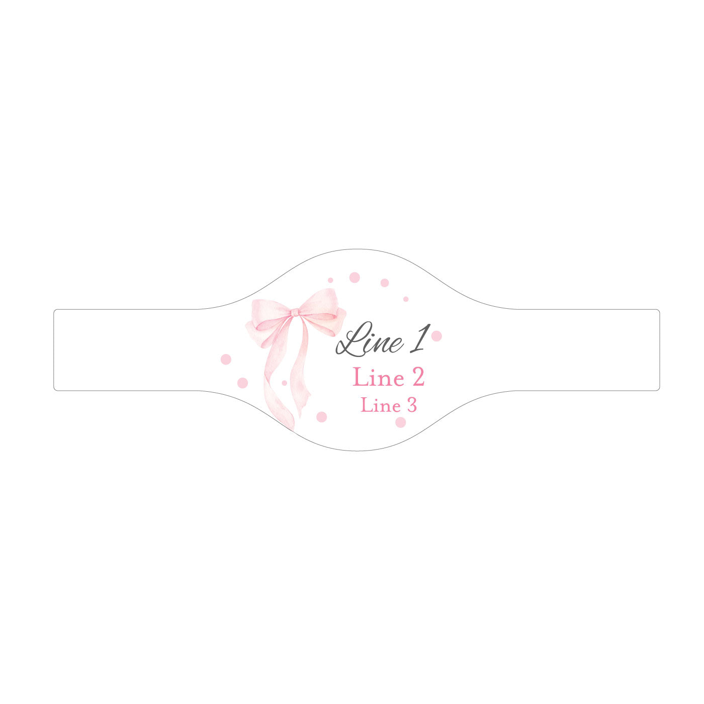 Pink Bow Personalized Cigar Band Labels - Set of 15