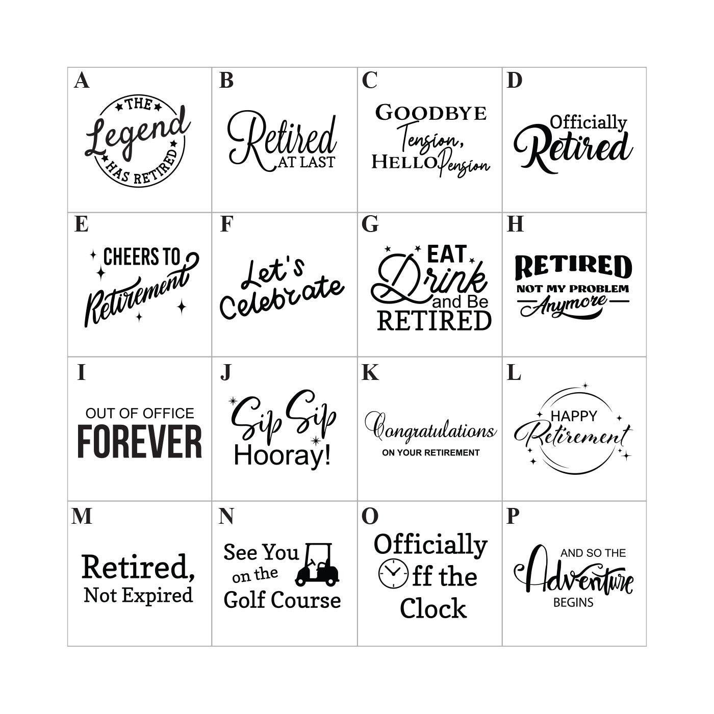 Retirement Personalized Can Glass - Set of 18