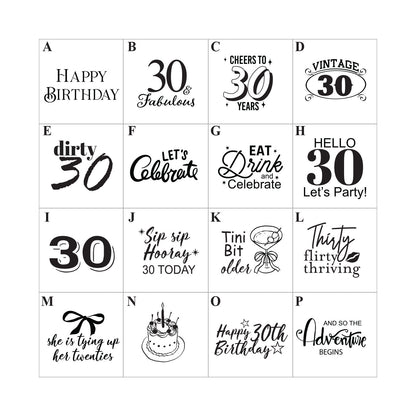 30th Birthday Personalized Clear Glass Mug  - Set of 18