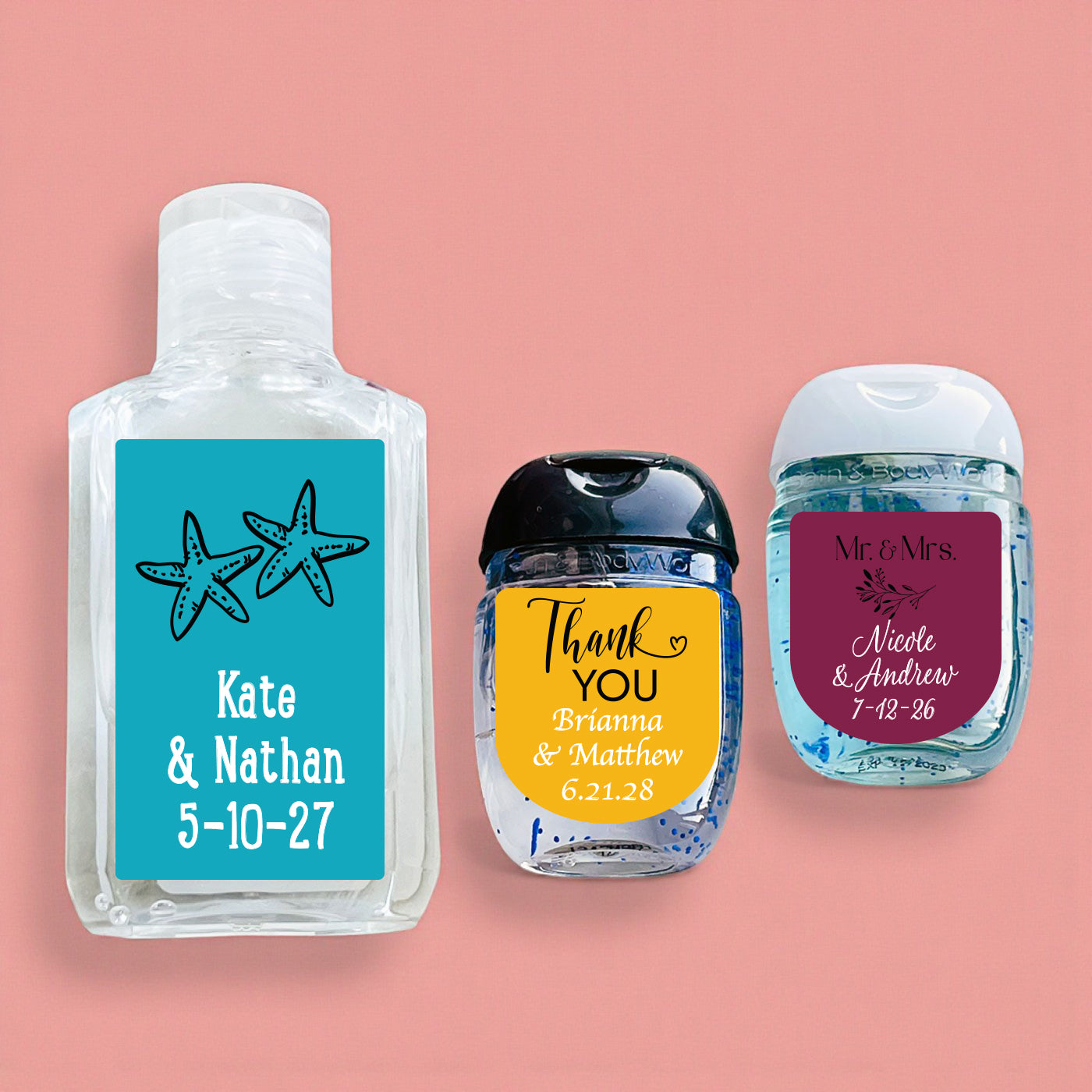 Wedding Personalized Hand Sanitizer Labels - Set of 20