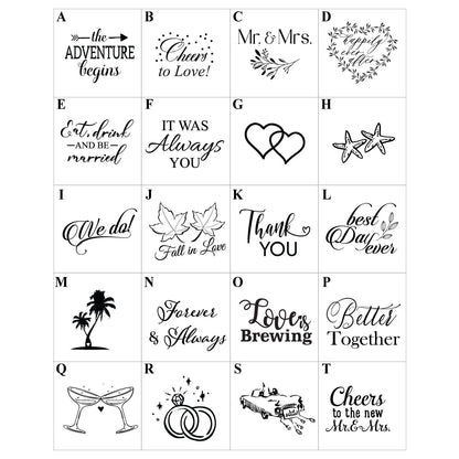 Wedding Personalized 9 oz. Stemless Wine Glass - Set of 24