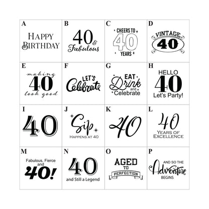 40th Birthday Personalized Rectangle Hand Sanitizer - Set of 12