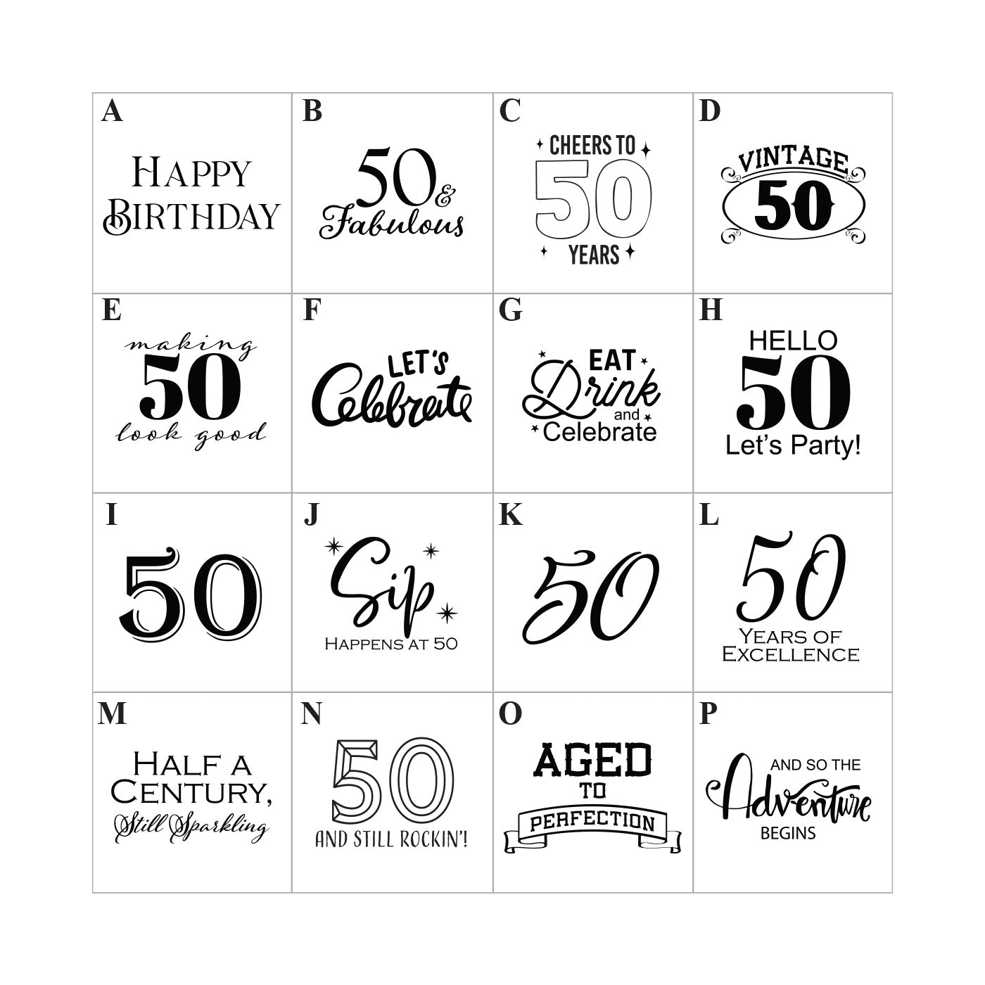 50th Birthday Personalized Champagne Glass - Set of 24