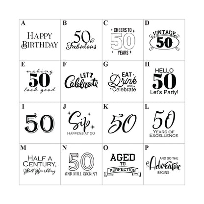 50th Birthday Personalized Clear Glass Mug  - Set of 18