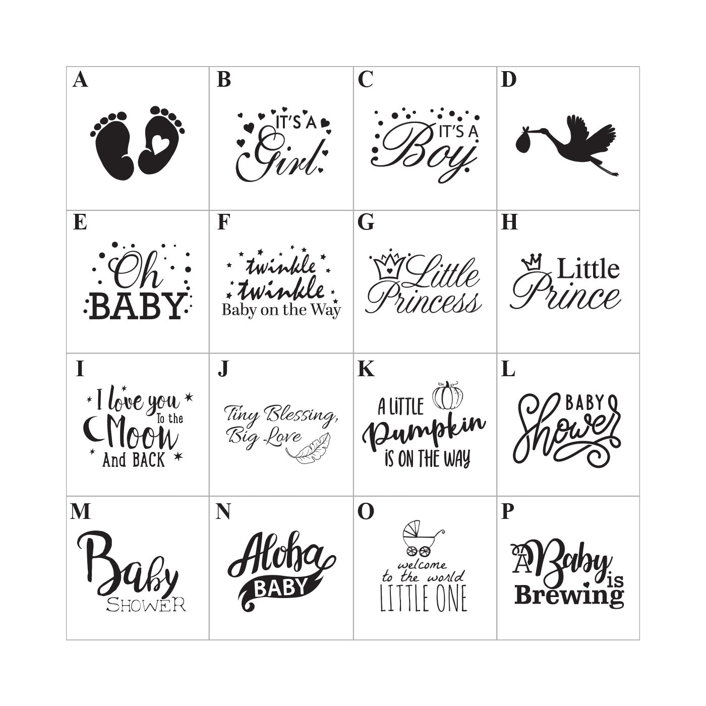 Baby Shower Personalized Stemless Champagne Glass - Set of 24