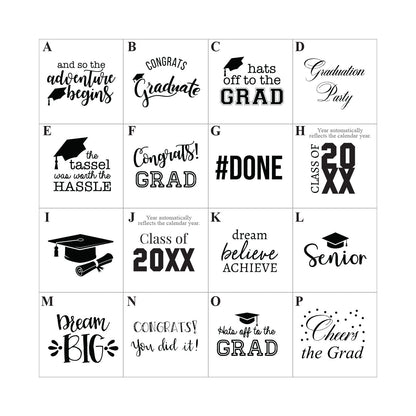 Graduation Personalized Whiskey Bourbon Glass - Set of 18