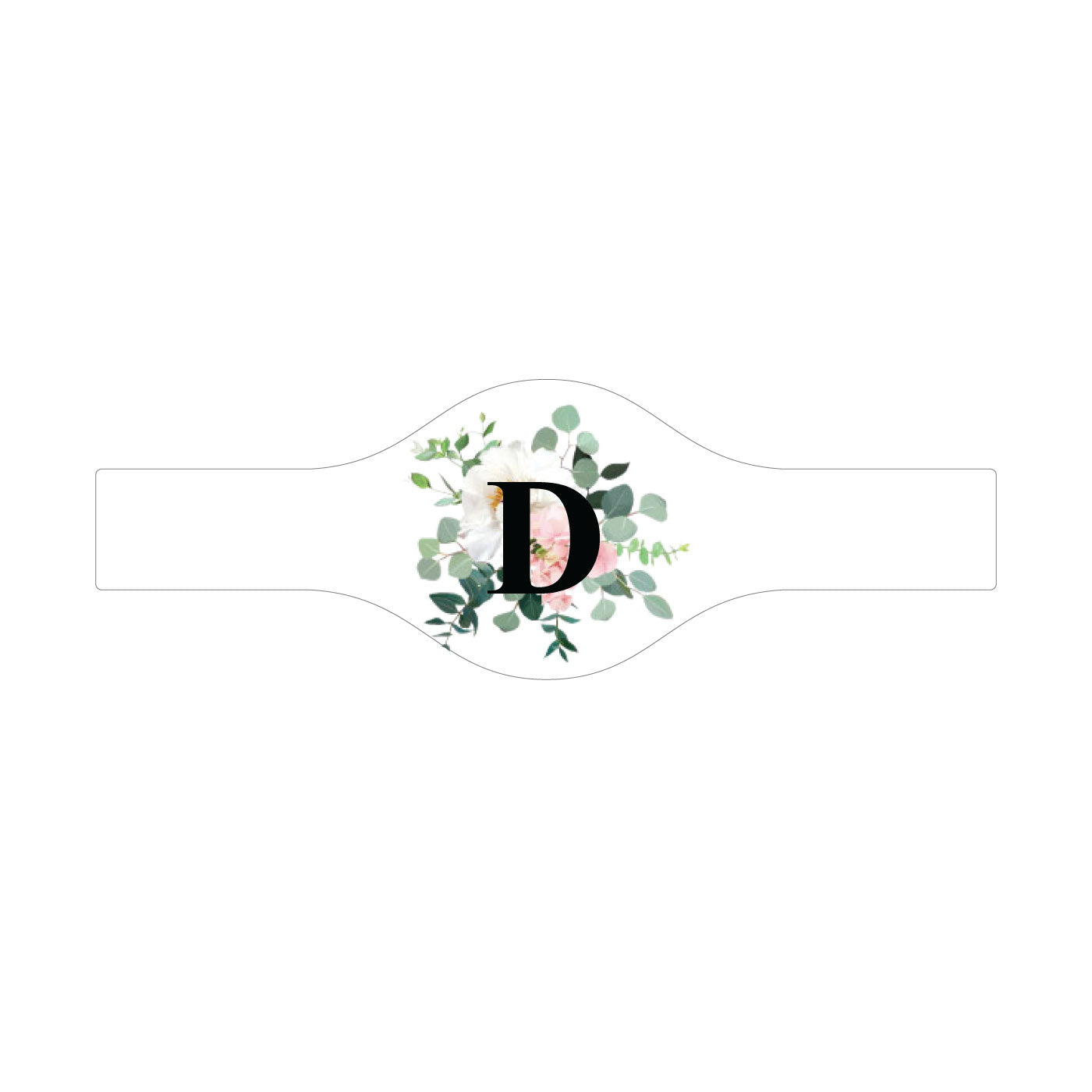 Initial Spring Flowers Personalized Cigar Band Labels - Set of 15