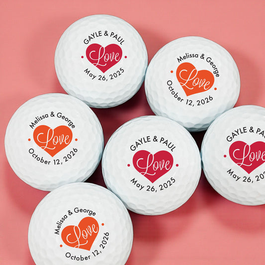 Love Personalized Golf Balls - Set of 12