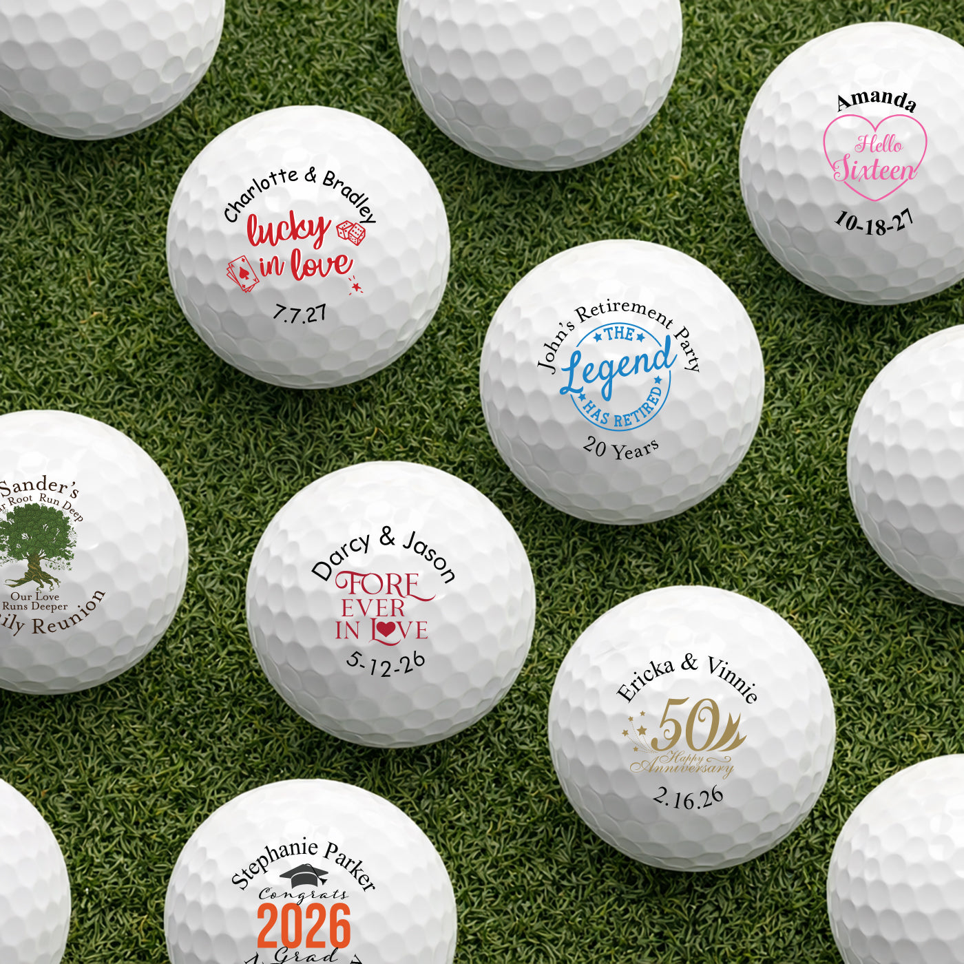Fore-Ever In Love Personalized Golf Balls - Set of 12