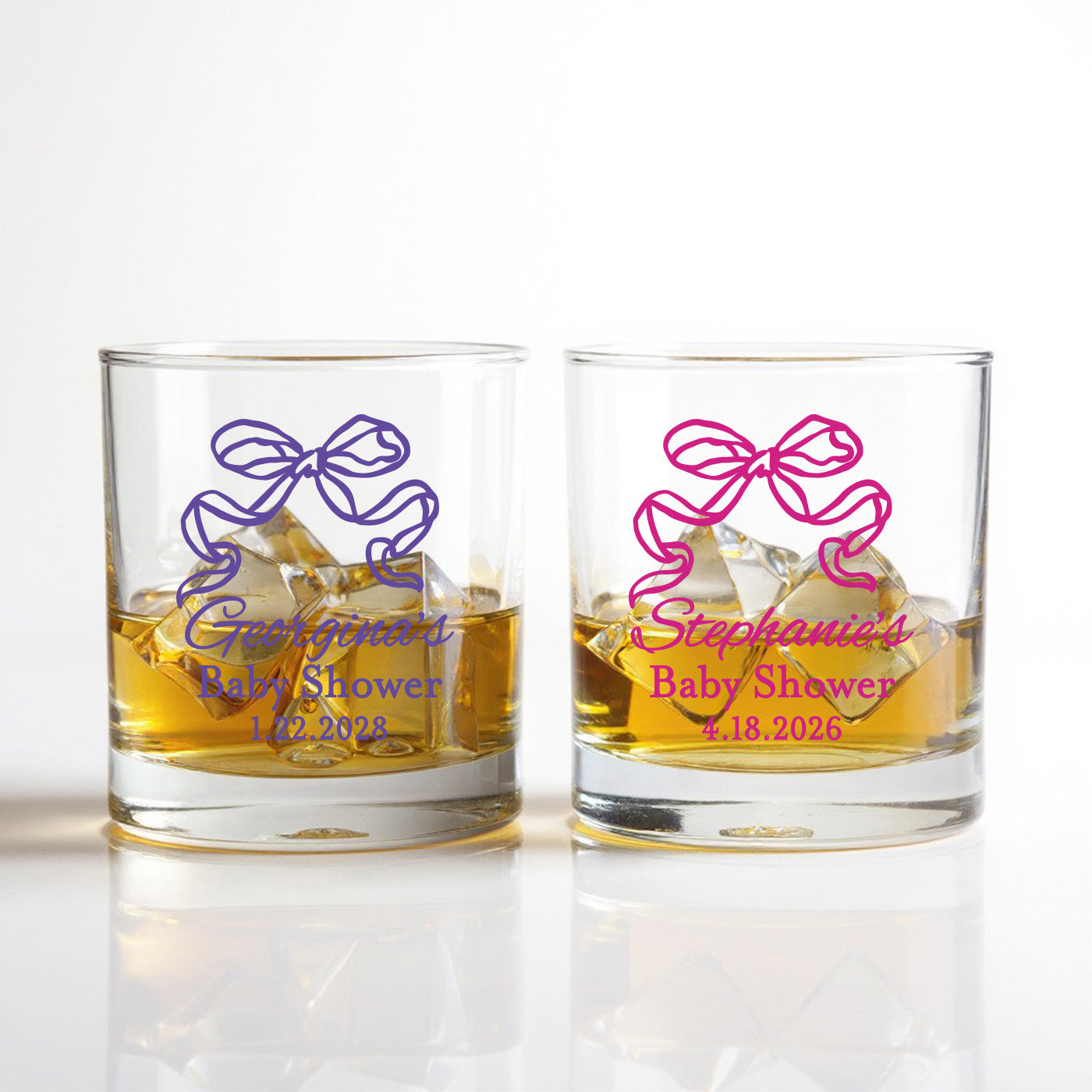 Bow Personalized Whiskey Bourbon Glass - Set of 18