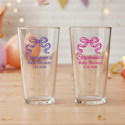 Bow Personalized Pint Glass - Set of 18