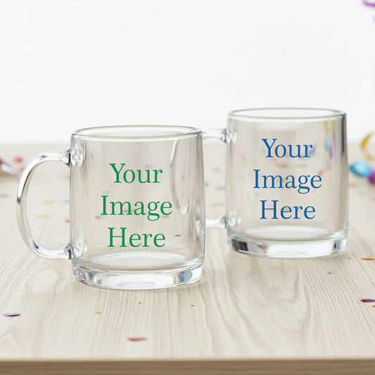 Personalized Clear Glass Mug  - Set of 18