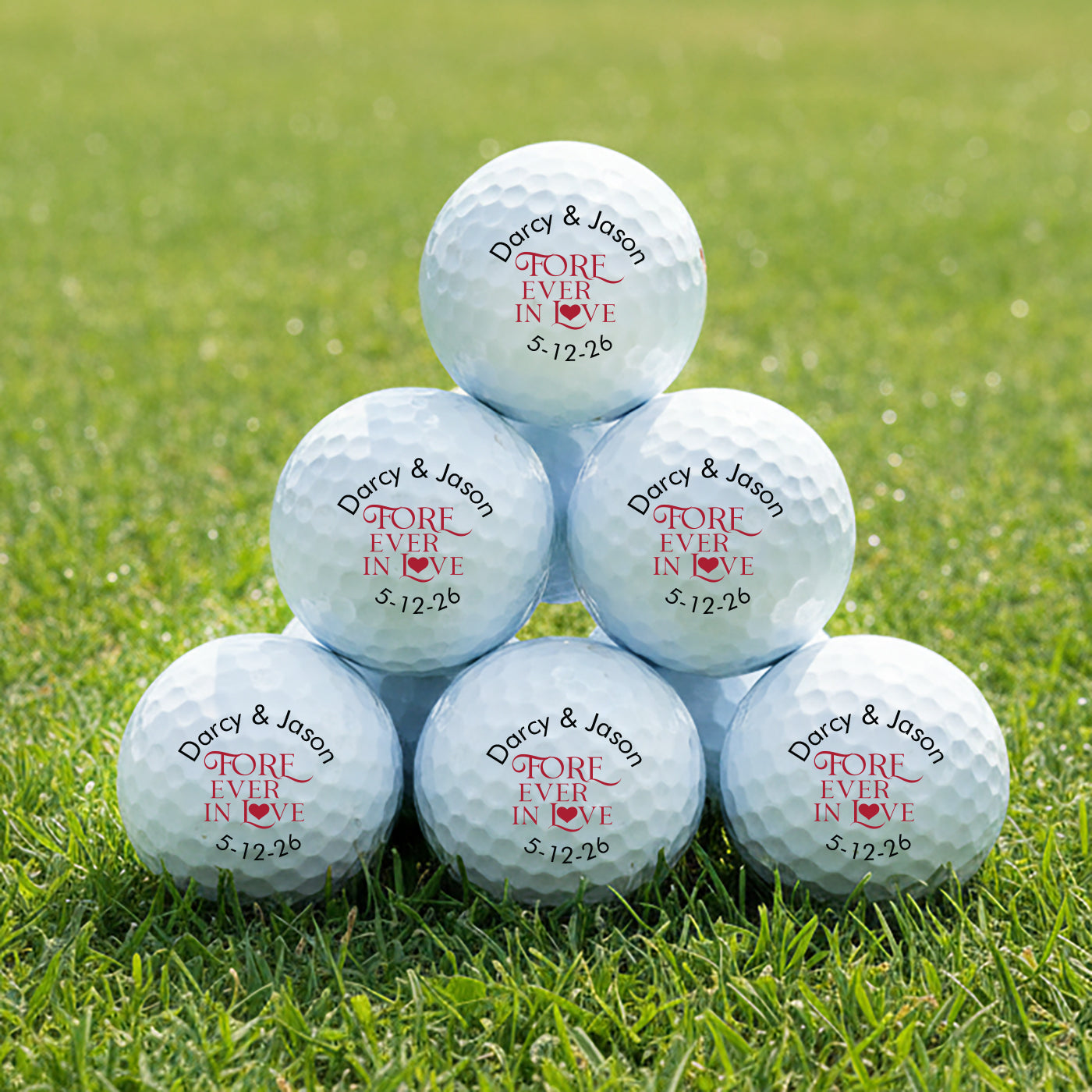 Fore-Ever In Love Personalized Golf Balls - Set of 12