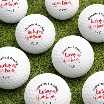 Lucky In Love Personalized Golf Balls - Set of 12