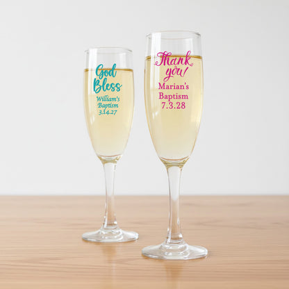 Religious Personalized Champagne Glass - Set of 24