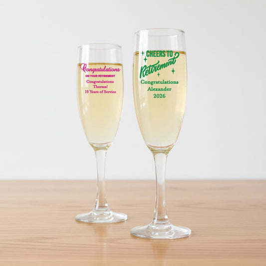 Retirement Personalized Champagne Glass - Set of 24
