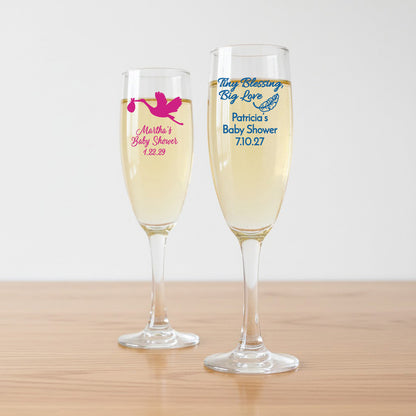 Baby Shower Personalized Champagne Glass - Set of 24