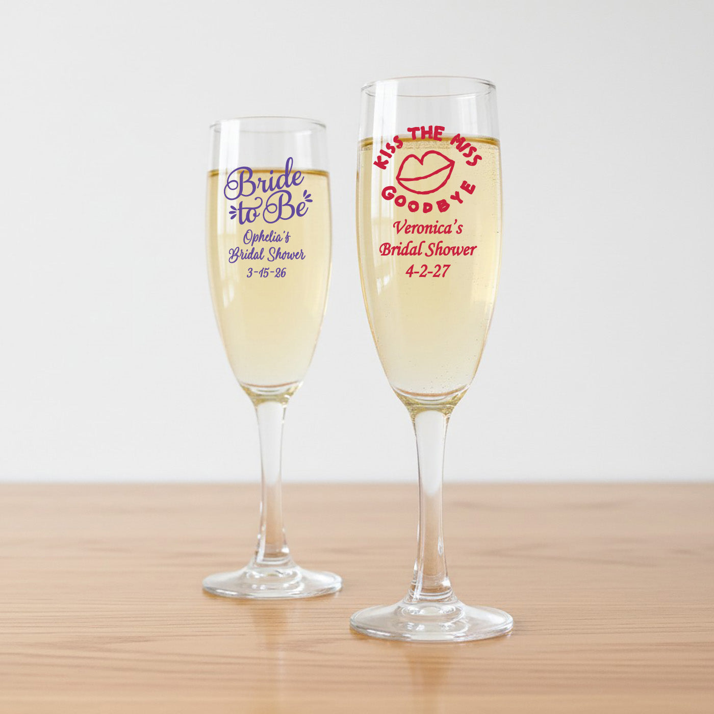 Bridal Shower Personalized Champagne Glass - Set of 24