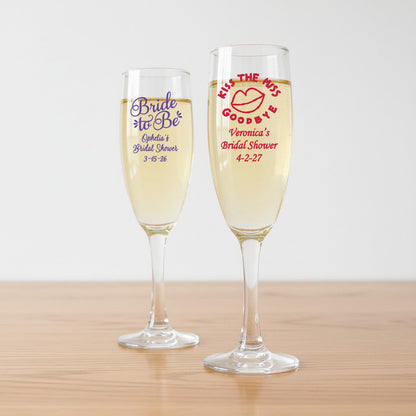 Bridal Shower Personalized Champagne Glass - Set of 24