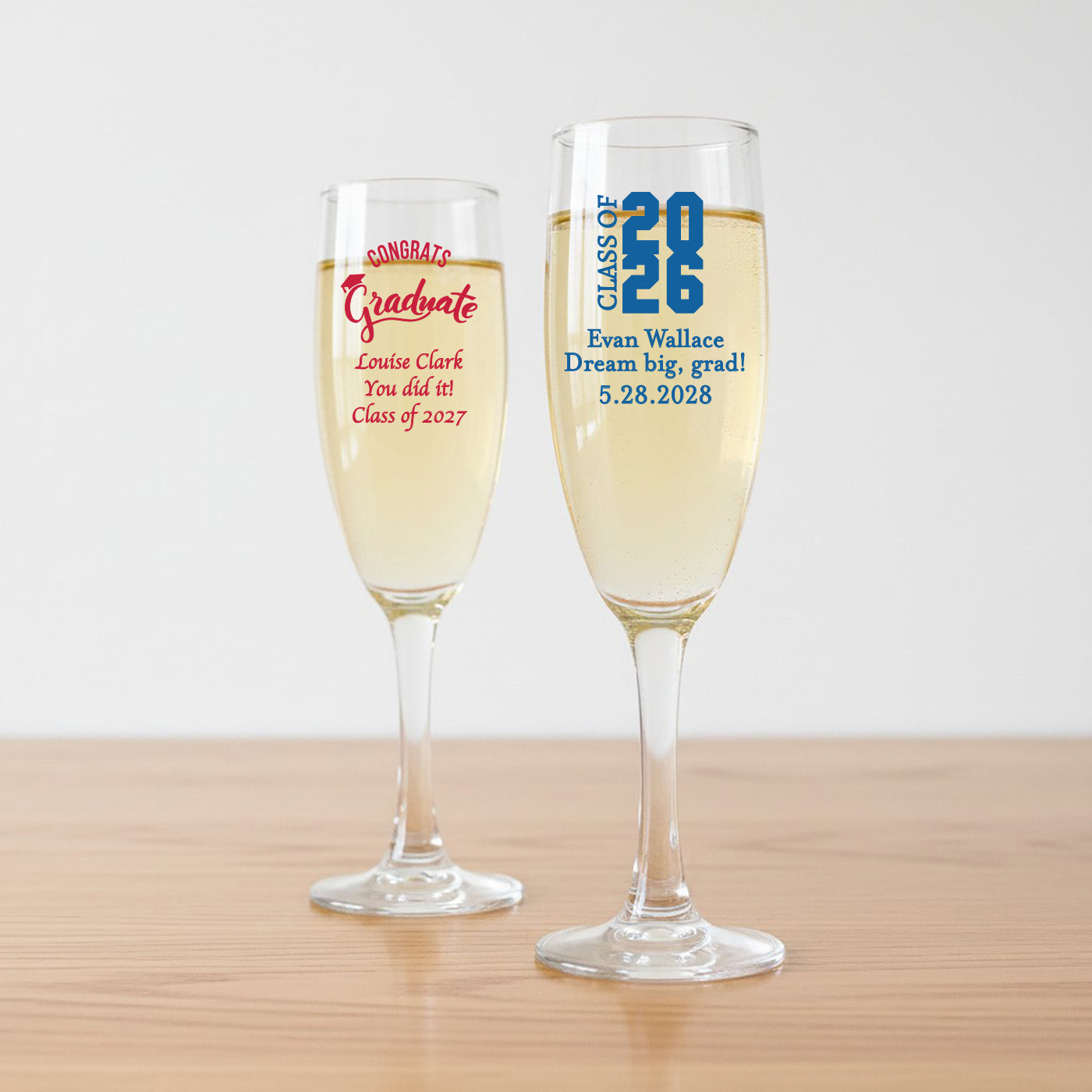 Graduation Personalized Champagne Glass - Set of 24