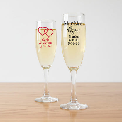 Wedding Personalized Champagne Glass - Set of 24