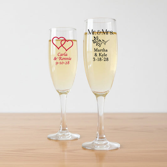 Wedding Personalized Champagne Glass - Set of 24
