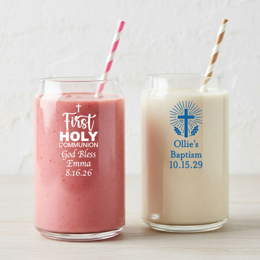 Religious Personalized Can Glass - Set of 18