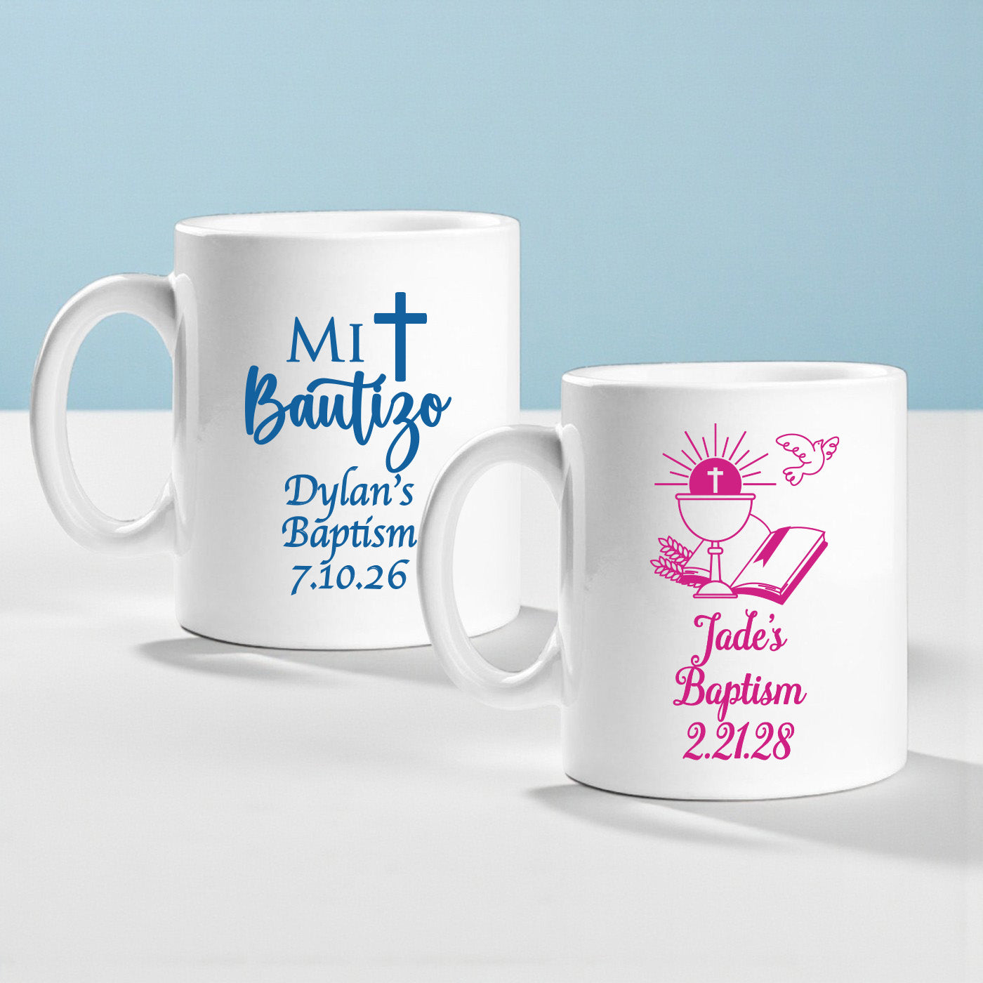 Religious Personalized Ceramic Coffee Mugs - Set of 12