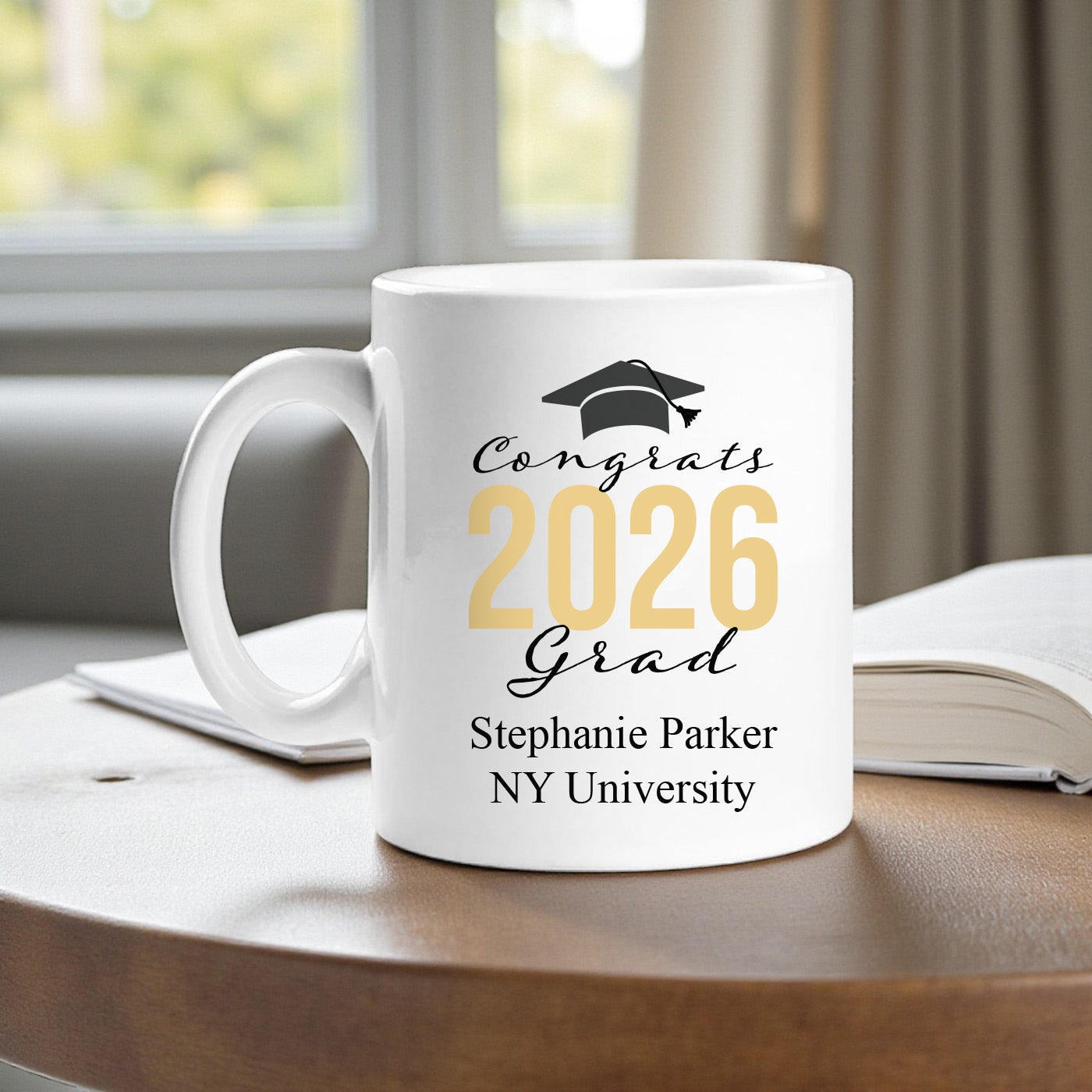 Congrats Grad Personalized Ceramic Coffee Mugs - Set of 12
