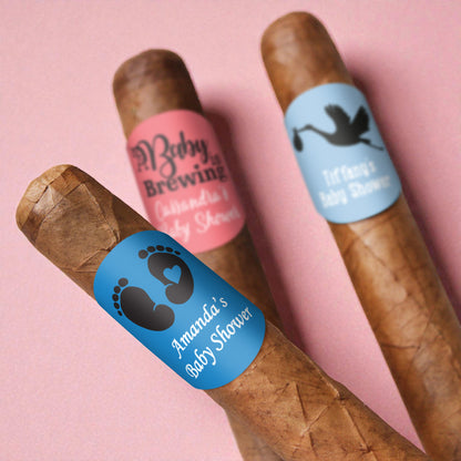 Baby Shower Personalized Cigar Band Labels - Set of 15