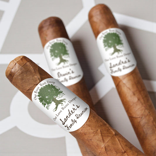Family Reunion Personalized Cigar Band Labels - Set of 15