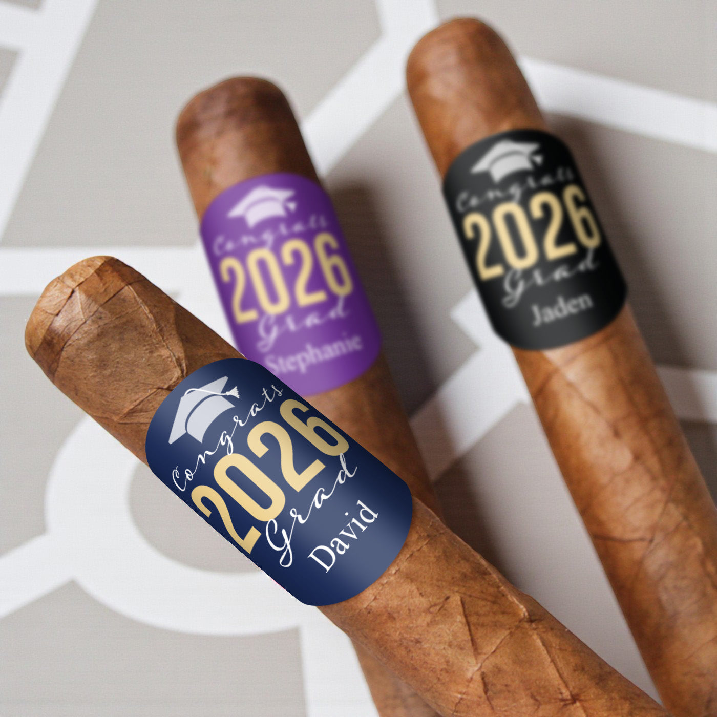 Congrats Grad Personalized Cigar Band Labels - Set of 15