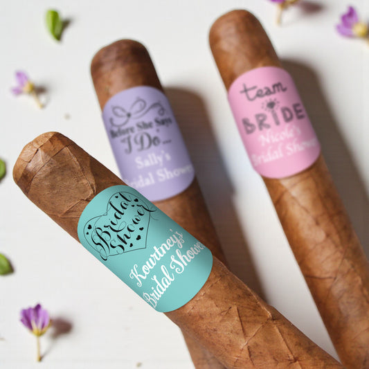 Bridal Shower Personalized Cigar Band Labels - Set of 15