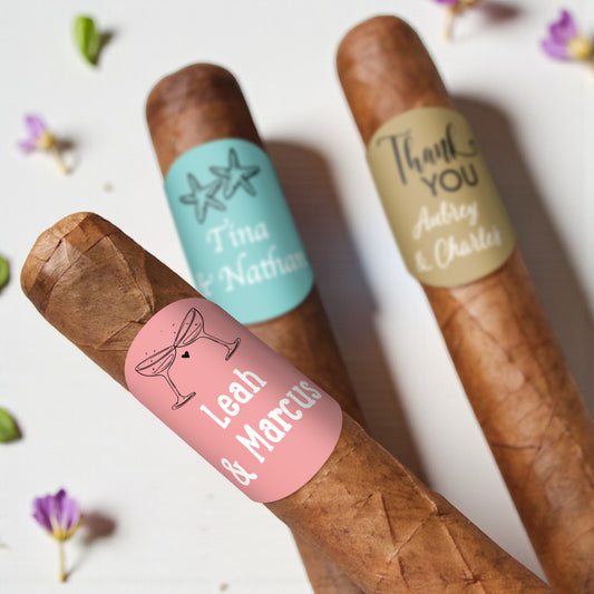 Wedding Personalized Cigar Band Labels - Set of 15