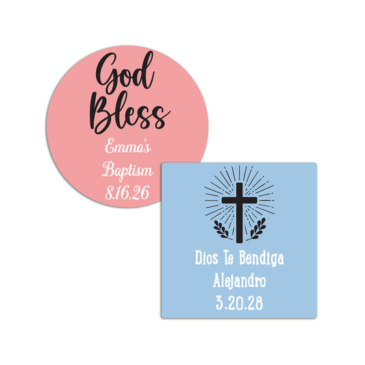 Religious Personalized Round/Square Labels - Set of 24