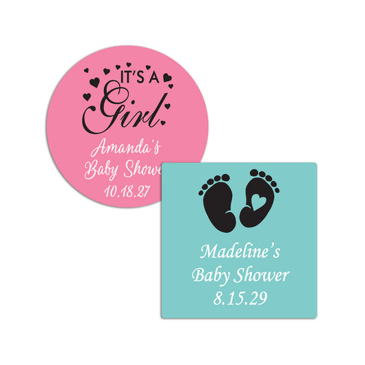Baby Shower Personalized Round/Square Labels - Set of 24