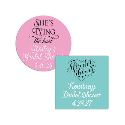 Bridal Shower Personalized Round/Square Labels - Set of 24