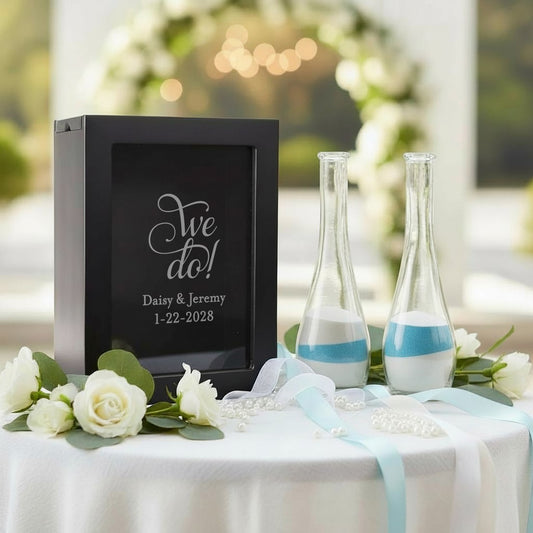 We Do! Sand Ceremony Set, Personalized 3-Piece Wedding Shadow Box Frame