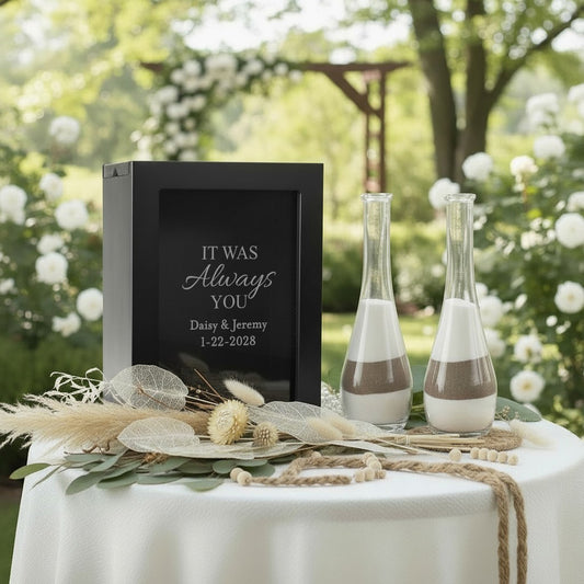It Was Always You Sand Ceremony Set, Personalized 3-Piece Wedding Shadow Box Frame
