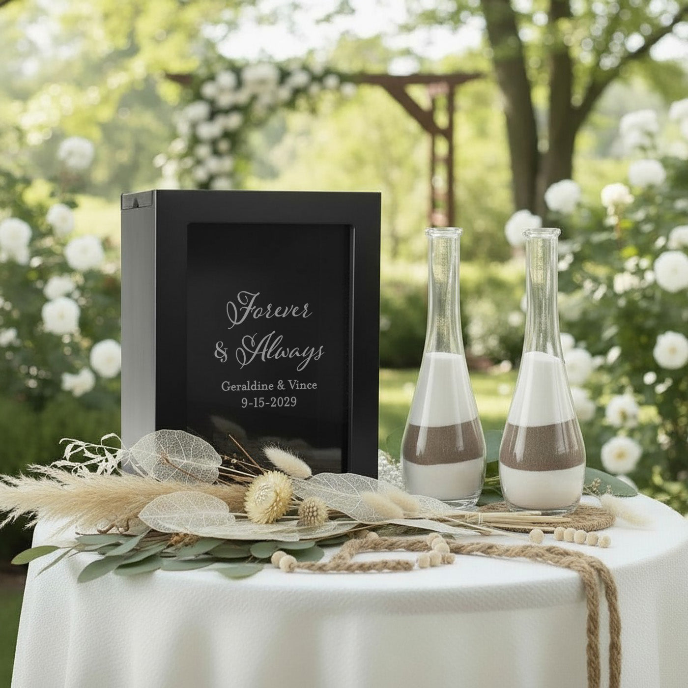 Forever & Always Sand Ceremony Set, Personalized 3-Piece Wedding Shadow Box Frame