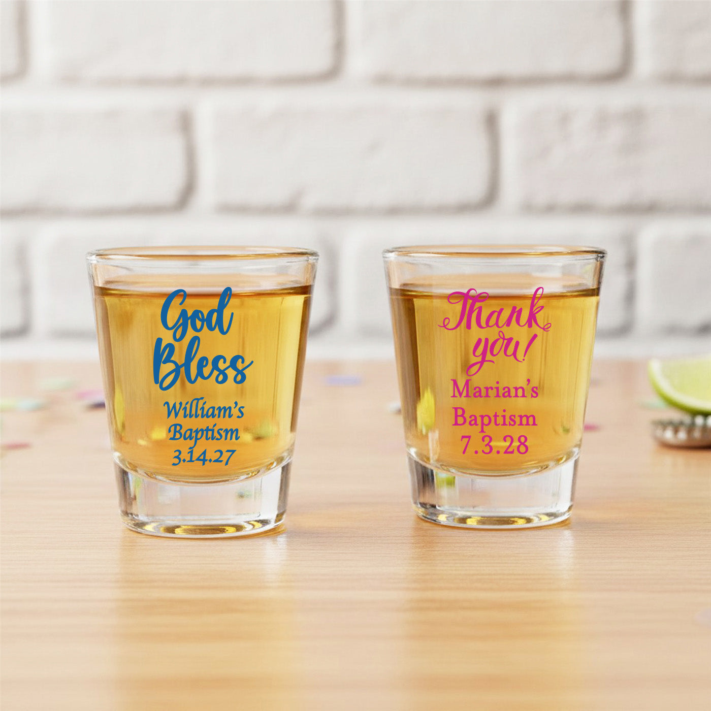 Religious Personalized Fluted Shot Glass - Set of 24