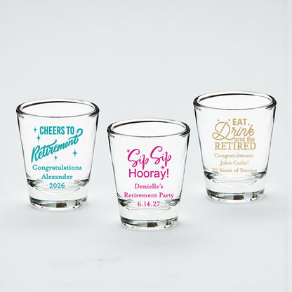Retirement Personalized Fluted Shot Glass - Set of 24