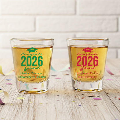 Congrats Grad Personalized Fluted Shot Glass - Set of 24