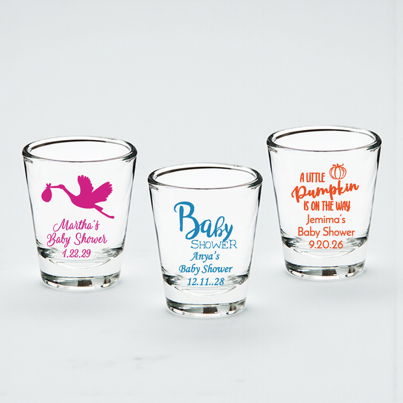 Baby Shower Personalized Fluted Shot Glass - Set of 24